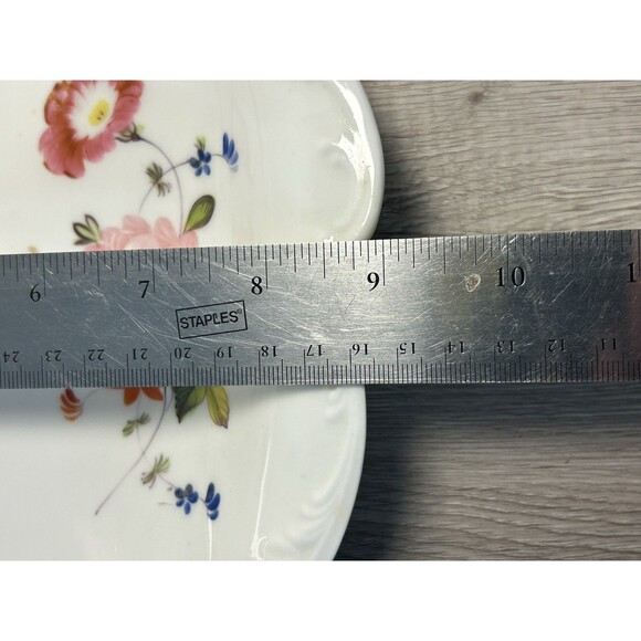 Vintage Porcelain Serving Dish Plate White With Floral Design Pattern - Picture 6 of 6